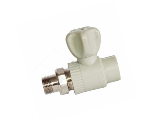 Кран PP-R шаровой серый НР Дн 25х3/4" прямой для радиатора RTP (РосТурПласт) 15535