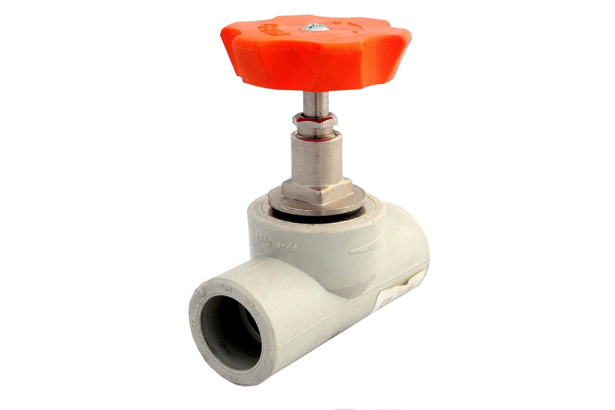 Клапан (вентиль) PP-R запорный серый внутренняя пайка Дн 20х90гр VALFEX 10146020Г