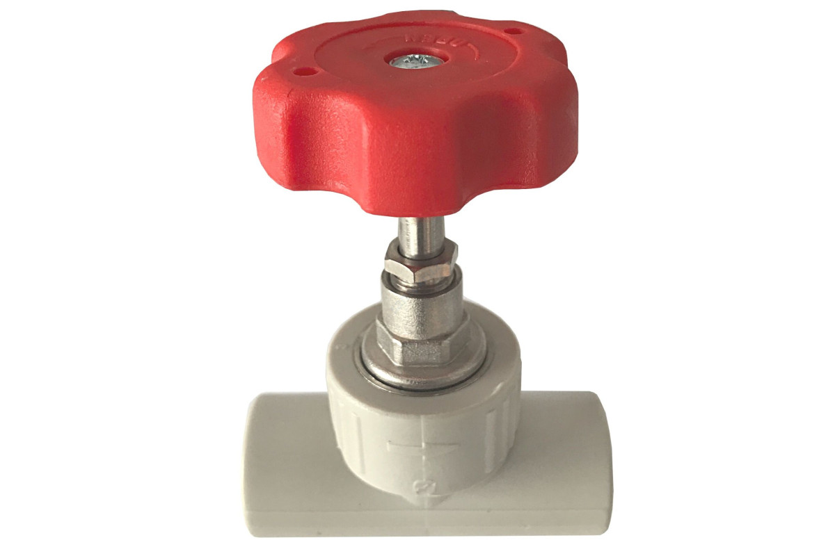 Клапан (вентиль) PP-R запорный серый внутренняя пайка Дн 25х90гр RTP (РосТурПласт) 15524