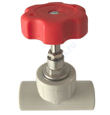 Клапан (вентиль) PP-R запорный серый внутренняя пайка Дн 25х90гр RTP (РосТурПласт) 15524