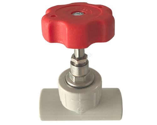 Клапан (вентиль) PP-R запорный серый внутренняя пайка Дн 32х90гр RTP (РосТурПласт) 15819