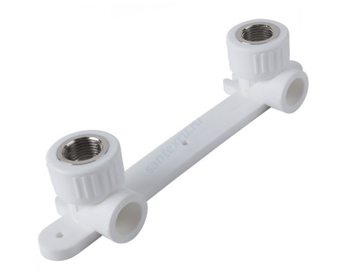 Планка PP-R монтажная белая ВР Дн 25х1/2" Ру25 под смеситель с водорозетками RTP (РосТурПласт) 10702