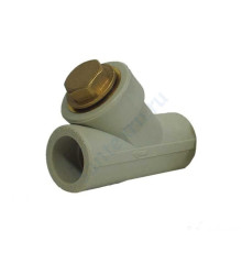 Фильтр PP-R сетчатый серый внутр/наруж пайка Дн 32х45гр VALFEX 10142032Г