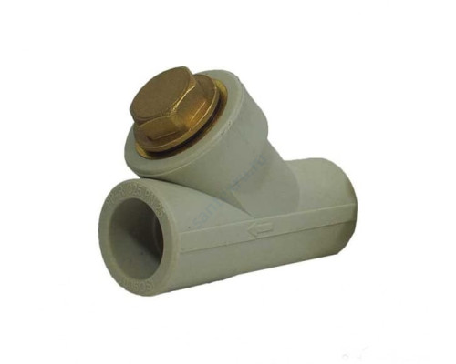 Фильтр PP-R сетчатый серый внутр/наруж пайка Дн 32х45гр VALFEX 10142032Г