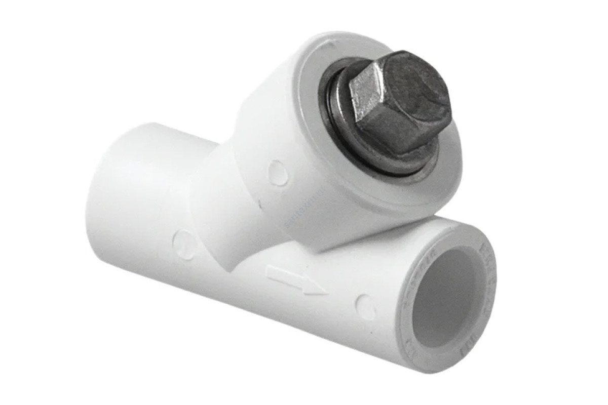 Фильтр PP-R сетчатый белый внутренняя пайка Дн 20х45гр RTP (РосТурПласт) 10838