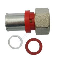 Муфта МП латунь никель пресс 8013 Дн 16х1/2" с накидной гайкой ГОСТ 32415-2013 Aquasfera 8013-01