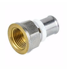 Муфта МП латунь никель пресс 8002 Дн 16х3/4" ВР ГОСТ 32415-2013 Aquasfera 8002-02