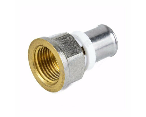 Муфта МП латунь никель пресс 8002 Дн 20х3/4" ВР ГОСТ 32415-2013 Aquasfera 8002-04