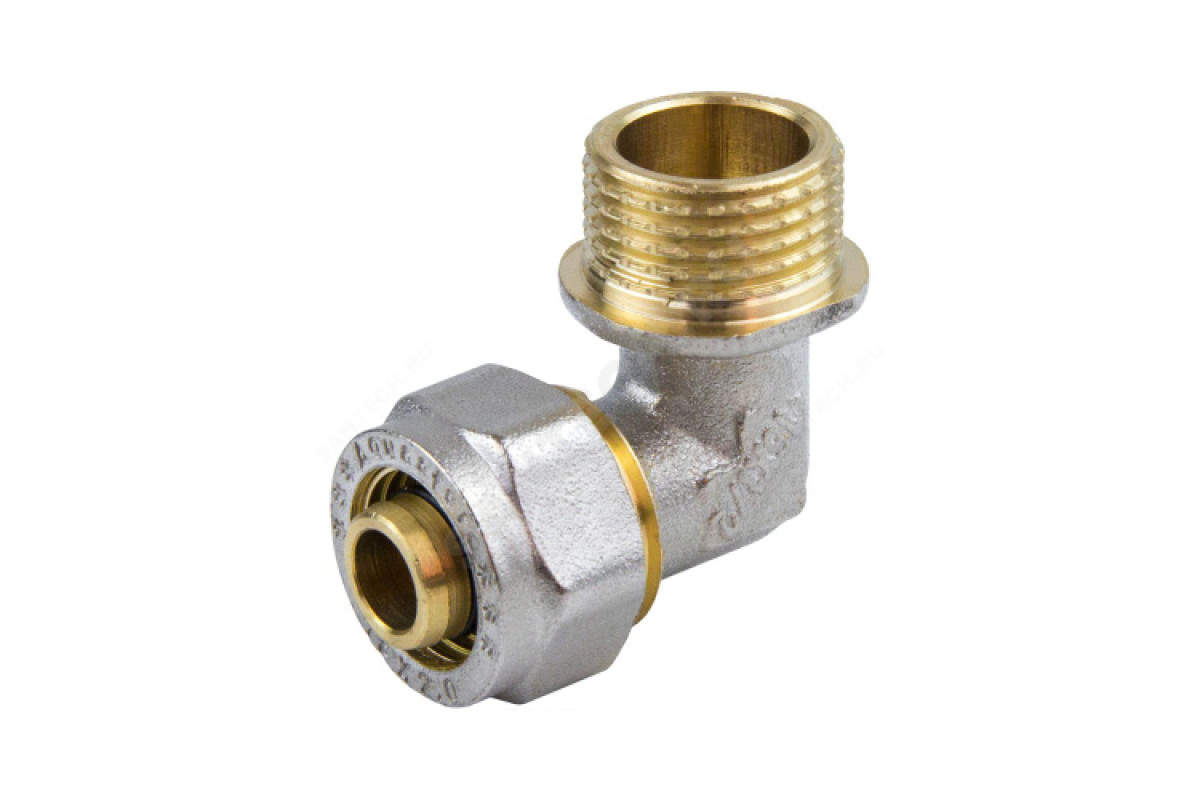 Угольник МП латунь никель обжим 7006 Дн 20х1/2"х90гр НР ГОСТ 32415-2013 Aquasfera 7006-03