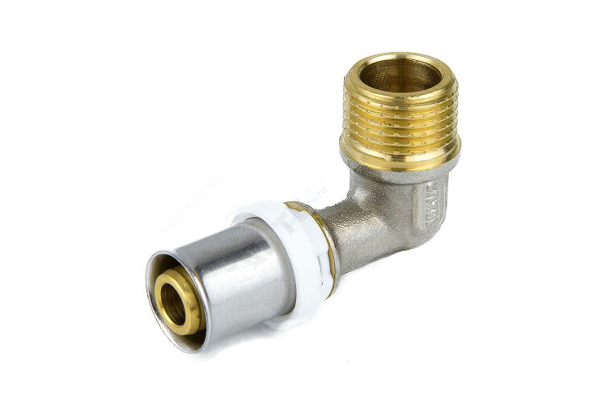 Угольник МП латунь никель пресс 8006 Дн 16х1/2"х90гр НР ГОСТ 32415-2013 Aquasfera 8006-01