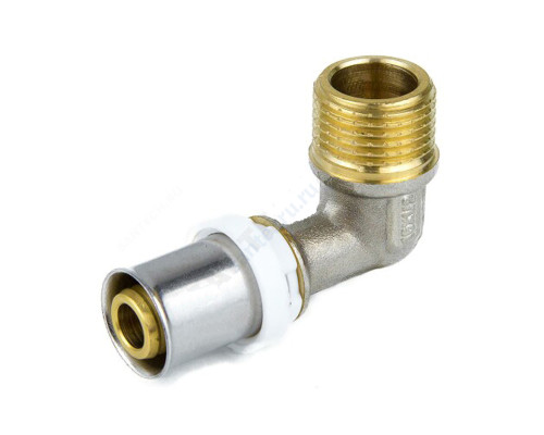 Угольник МП латунь никель пресс 8006 Дн 16х1/2"х90гр НР ГОСТ 32415-2013 Aquasfera 8006-01