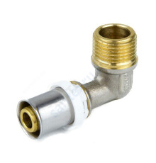 Угольник МП латунь никель пресс 8006 Дн 20х3/4"х90гр НР ГОСТ 32415-2013 Aquasfera 8006-04