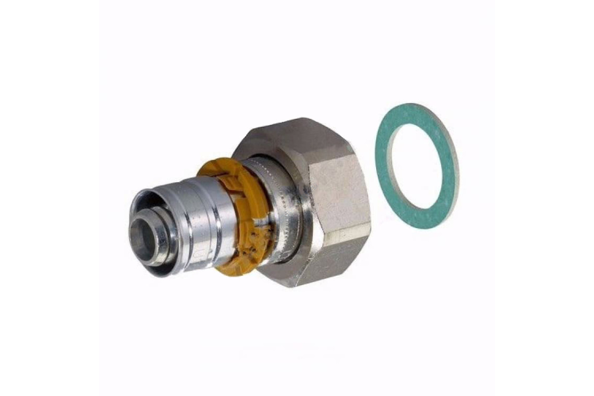 Муфта МП латунь пресс S-PRESS PLUS Дн 32х1 1/4" с накидной гайкой Uponor 1070610 (1015301)