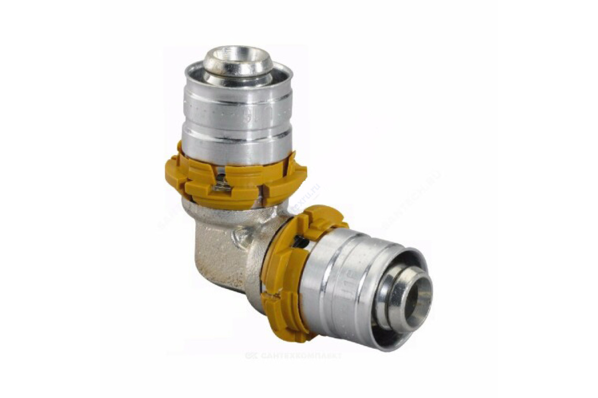 Угольник МП латунь пресс S-PRESS PLUS Дн 32х90гр Uponor 1070526 (1014765)