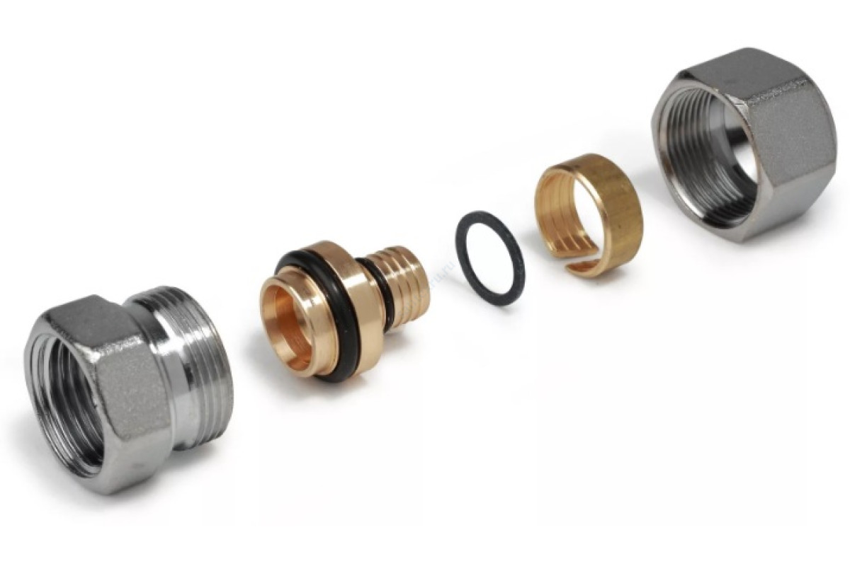 Муфта МП латунь хром R187F Дн 16х2,0х1/2" ВР Giacomini R187FX048