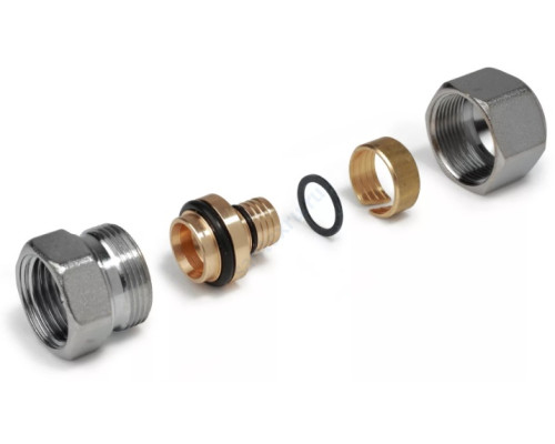 Муфта МП латунь хром R187F Дн 16х2,2х1/2" ВР Giacomini R187FX046