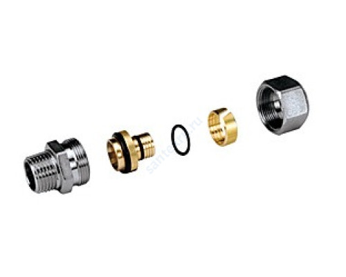 Муфта МП латунь хром R187M Дн 20х2,5х1/2" НР Giacomini R187MX061