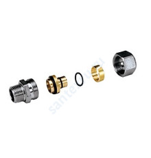 Муфта МП латунь хром R187M Дн 18х2,0х1/2" НР Giacomini R187MX057