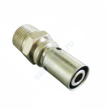 Муфта МП бронза/нерж хром пресс Cofit P Дн 20х2,5х1/2" НР Oventrop 1512065