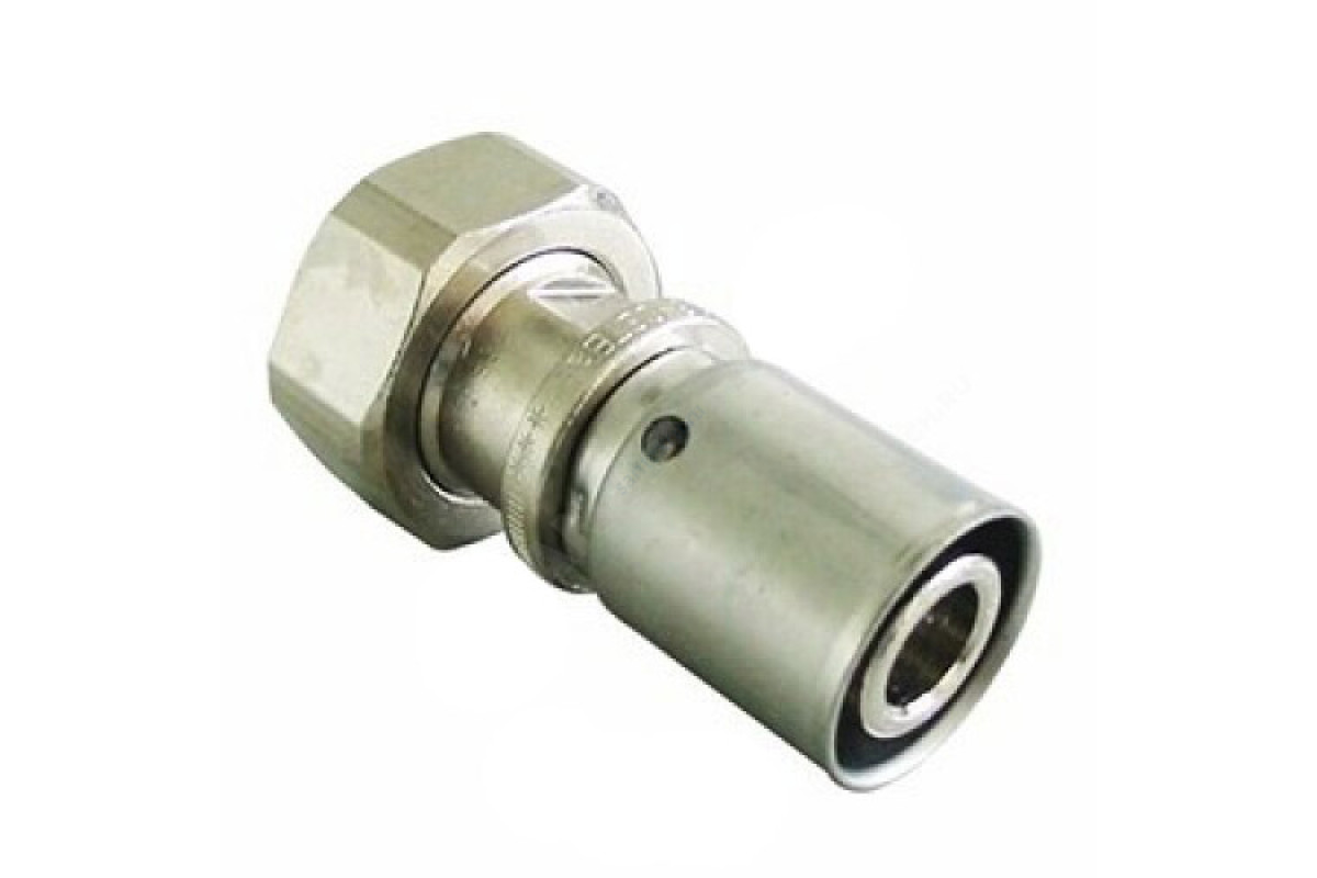 Муфта МП бронза/нерж никель пресс Cofit P Дн 16х2,0х3/4" с накидной гайкой Oventrop 1512163