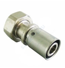 Муфта МП бронза/нерж никель пресс Cofit P Дн 16х2,0х3/4" с накидной гайкой Oventrop 1512163