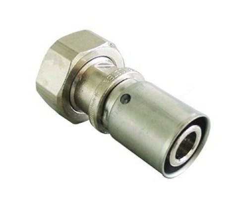 Муфта МП бронза/нерж никель пресс Cofit P Дн 16х2,0х3/4" с накидной гайкой Oventrop 1512163