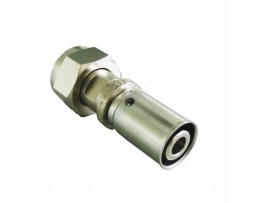 Муфта МП латунь никель пресс Cofit P Дн 16х2,0х1/2" с накидной гайкой Oventrop 1512172 