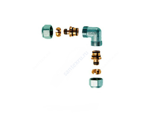 Угольник для МП труб латунь хром обжим Дн 15 Far FC 5361 12 58190 