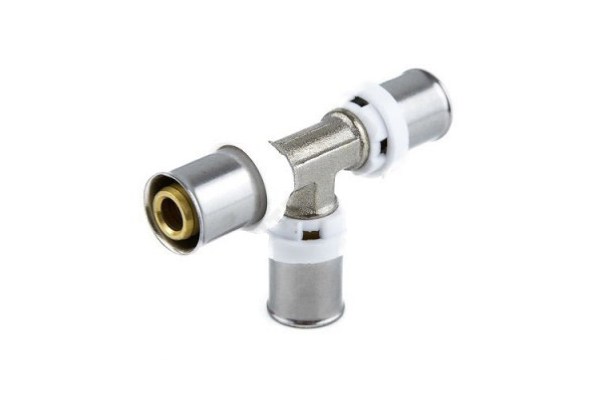 Тройник МП латунь никель пресс 8009 Дн 16 ГОСТ 32415-2013 Aquasfera 8009-01