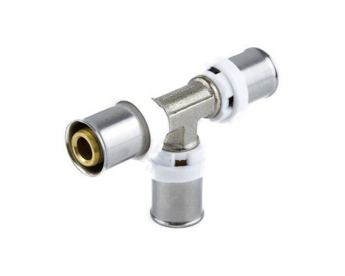 Тройник МП латунь никель пресс 8009 Дн 20 ГОСТ 32415-2013 Aquasfera 8009-02