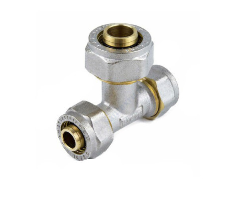 Тройник переходной МП латунь никель обжим 7012 Дн 32х20х32 ГОСТ 32415-2013 Aquasfera 7012-08