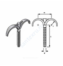 Крюк МП двухсторонний пластик MLC L=8см для труб Дн 16-32 мм Uponor 1013140
