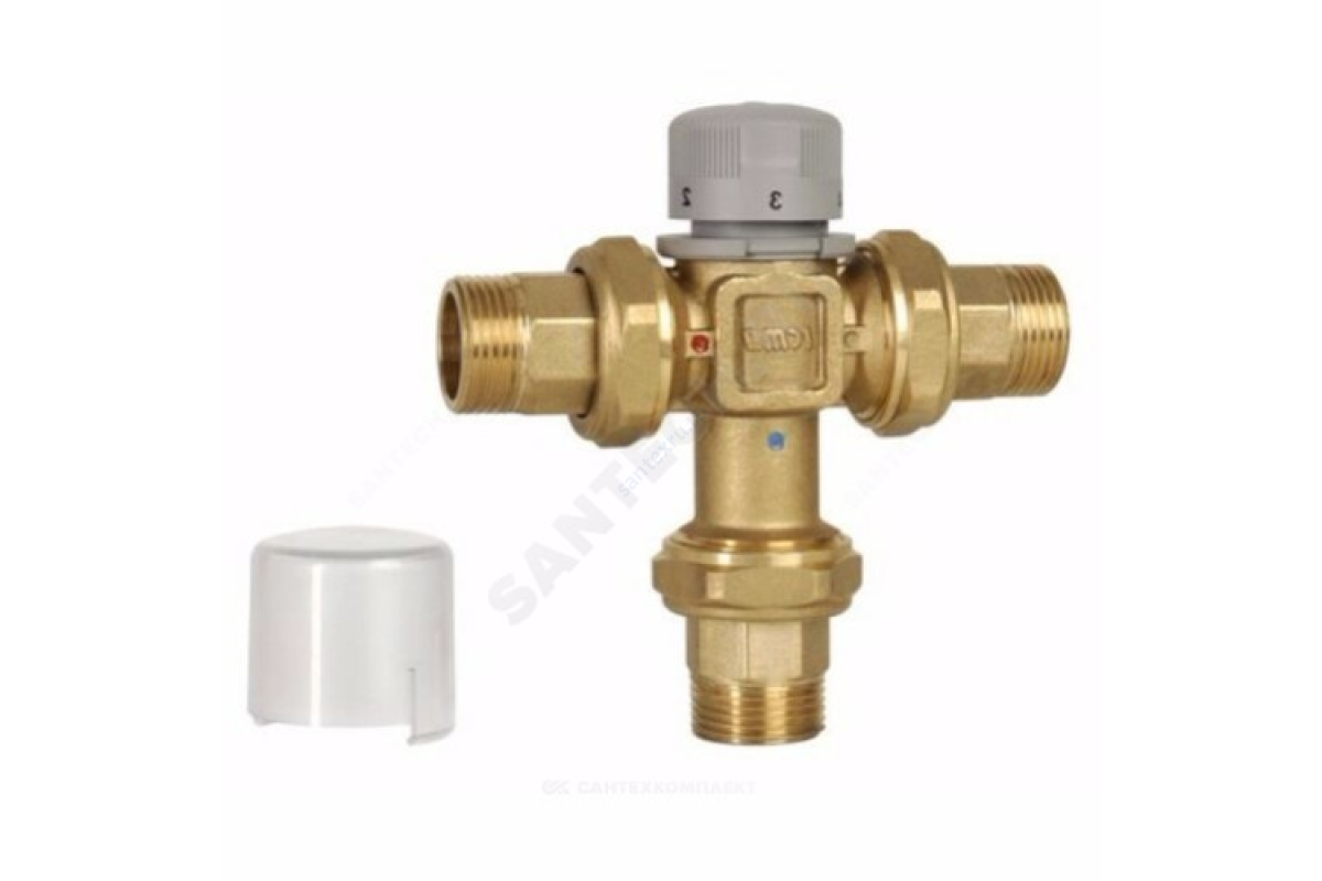 КЛАПАН СМЕСИТЕЛЬНЫЙ ТЕРМОСТАТИЧЕСКИЙ СЕДЕЛЬНЫЙ ЛАТУНЬ ДУ 20 РУ10 3/4" ВР KVS=2 60С ICMA 90144AE05