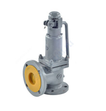 Клапан предохранительный пружинный угловой сталь 17с28нж Ду80х100 фл/фл Рср=7бар Рн=7...10бар 450С Арма-Пром