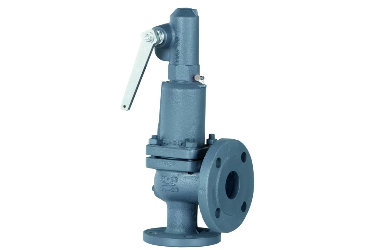 Клапан предохранительный пружинный угловой сталь ПРЕГРАН 496-03 Ду20х32 Ру40 фл/фл Рср=6.7бар КПП 496-03-40-ЗН-020x032-6,7 400С Прегран GS05C478107