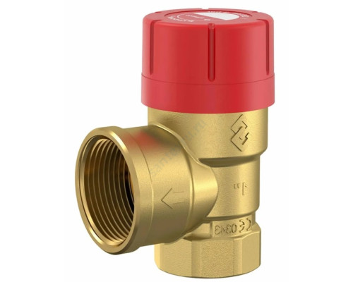 Клапан предохранительный пружинный угловой латунь Prescor Ду15х15 Ру16 ВР/ВР G1/2"хG1/2" Рср=3бар Flamco 27665