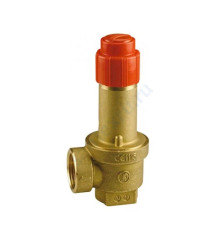 Клапан предохранительный пружинный угловой латунь R140 Ду15х15 ВР/ВР G1/2"хG1/2" Рср=6бар 110С Giacomini R140Y009