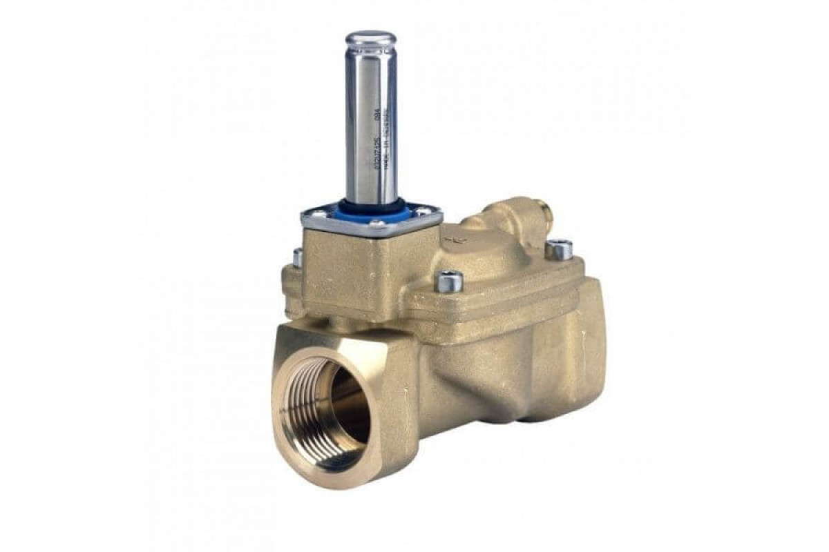 Клапан электромагнитный латунь НЗ EV220B Ду25 Ру16 G1" ВР без катушки 140С Danfoss 032U7125