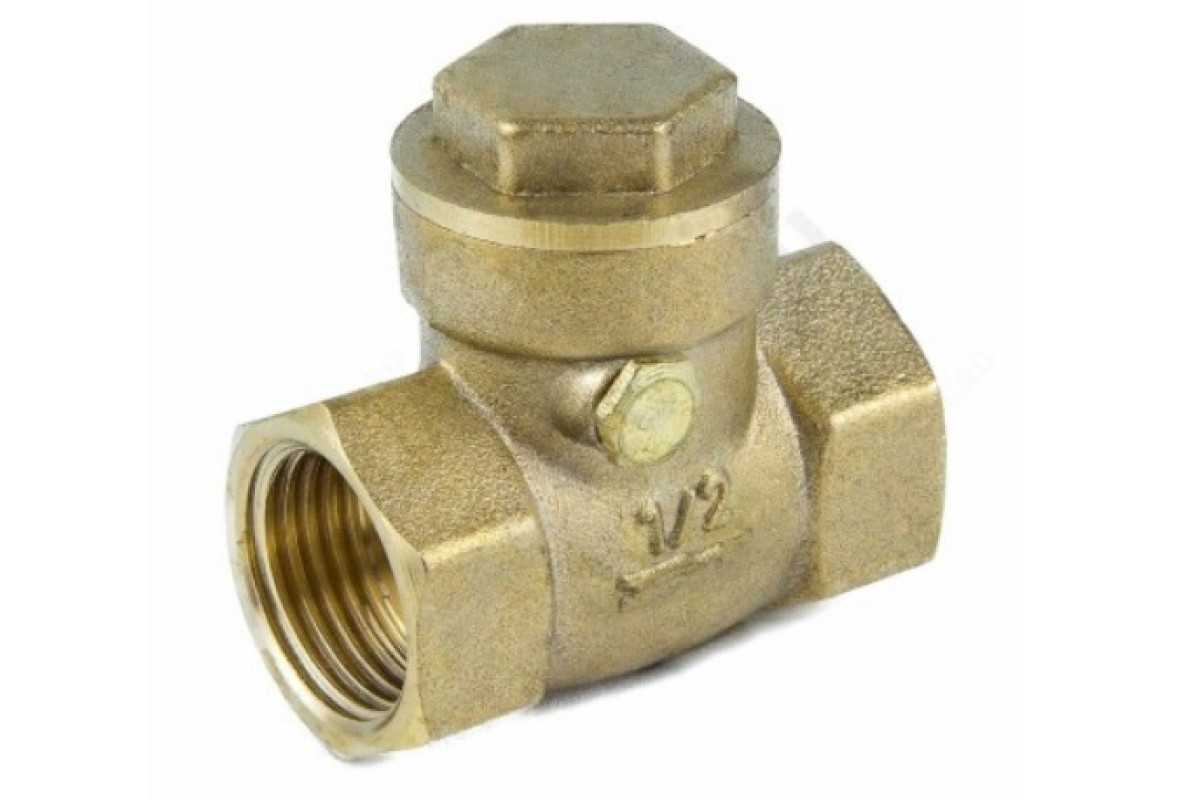 Клапан обратный латунь поворотный 3003 Ду 50 Ру25 Тмакс=100 оС ВР 2" заслонка латунь Aquasfera 3003-06