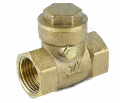 Клапан обратный латунь поворотный 3004 Ду 15 Ру40 Тмакс=100 оС ВР 1/2" заслонка латунь+EPDM Aquasfera 3004-01