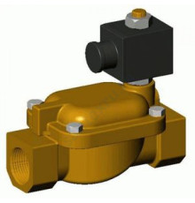 Клапан электромагнитный латунь НЗ EV1140 Ду15 Ру20 G1/2" ВР с катушкой 24В AC 90С Tecofi EV1140-0015-24AC