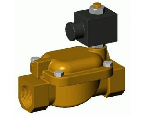 Клапан электромагнитный латунь НЗ EV1140 Ду15 Ру20 G1/2" ВР с катушкой 24В AC 90С Tecofi EV1140-0015-24AC