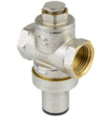 Регулятор давления поршневой латунь 2002-01 Ду 15 Ру16 1/2" ВР Рн=1 - 6бар с выходом под манометр Aquasfera 2002-01