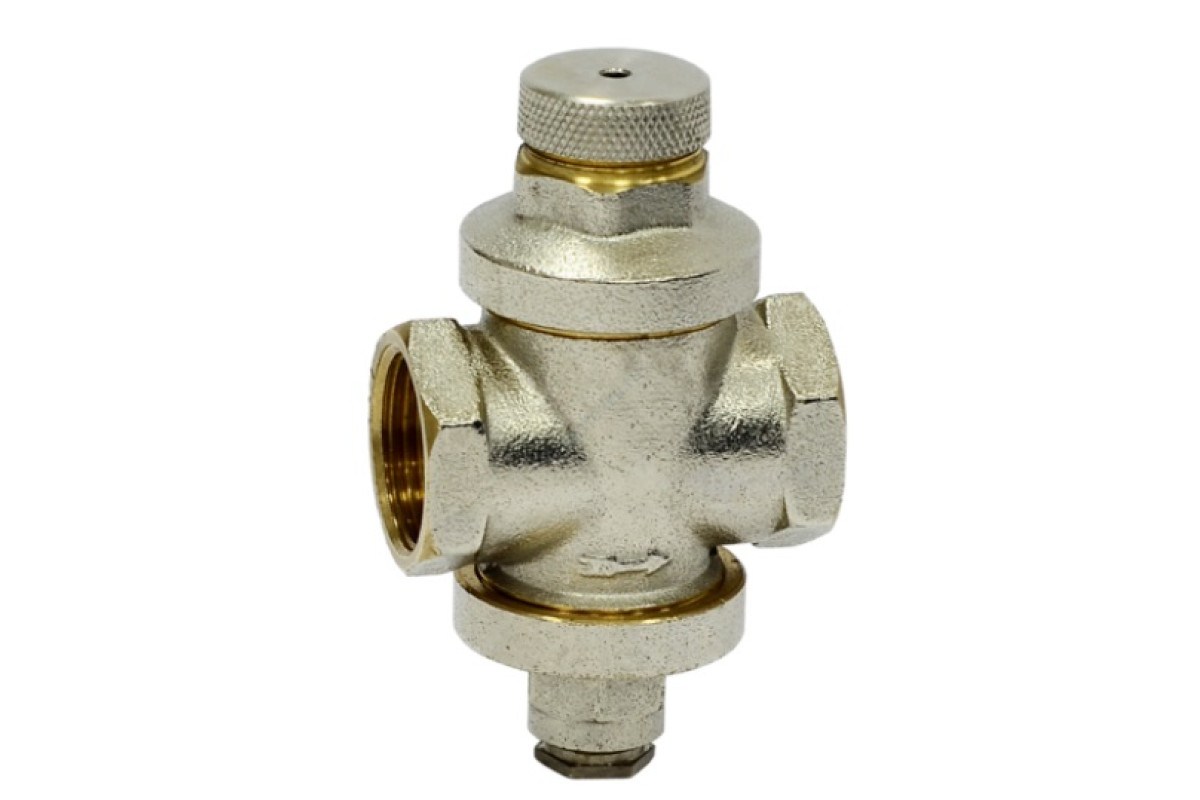 Регулятор давления поршневой латунь ДУ 15 Ру16 1/2" ВР РН=1 - 6бар с выходом под манометр Aquasfera 2001-01