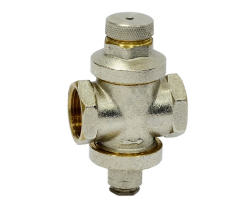 Регулятор давления поршневой латунь ДУ 15 Ру16 1/2" ВР РН=1 - 6бар с выходом под манометр Aquasfera 2001-01