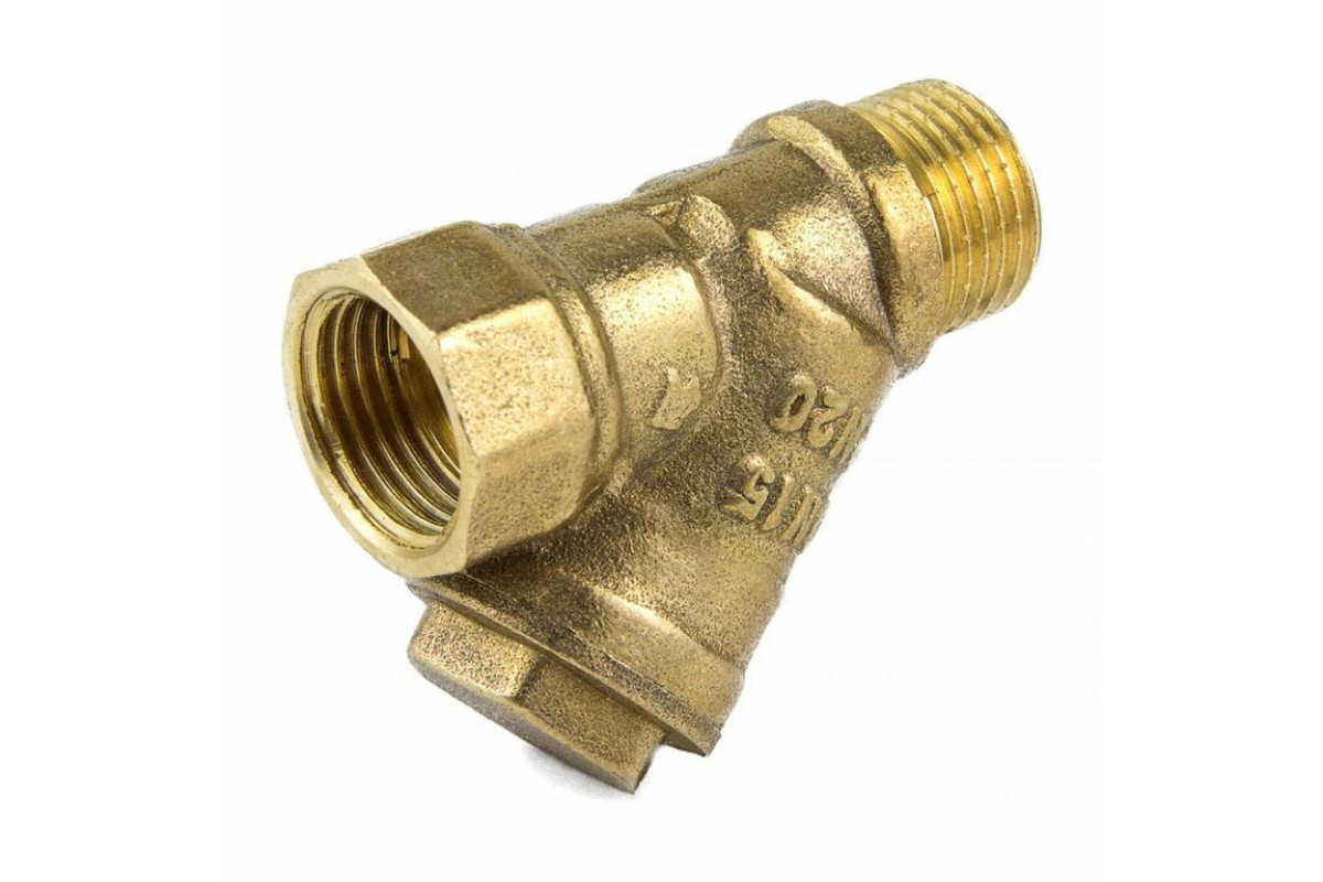 Фильтр сетчатый Y-образный латунь Ду 15 Ру20 G1/2" ВР/НР 4002 с отверстием под пломб Aquasfera 4002-01