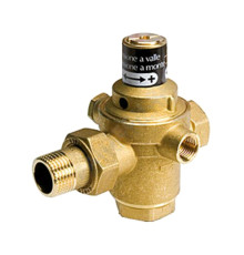 Клапан подпиточный поршневой латунь R150B Ду 15 Ру10 1/2" НР/"американка" РН=0,5 - 3бар с выходом под манометр и обратным клапаном Giacomini R150BY103