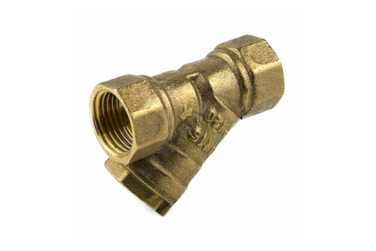 Фильтр магнитный сетчатый Y-образный латунь Ду 15 Ру20 G1/2" ВР 4006 с отверстием под пломб Aquasfera 4006-01