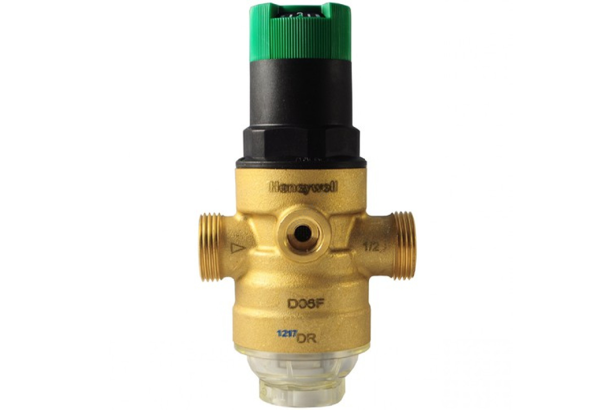 Регулятор давления мембранный латунь D06F х/в Ду 20 Ру16 3/4" НР/"американка" Рн=1,5 - 6бар с выходом под манометр и шкалой регулирования Honeywell-Braukmann D06F-3/4 A HWLARM008