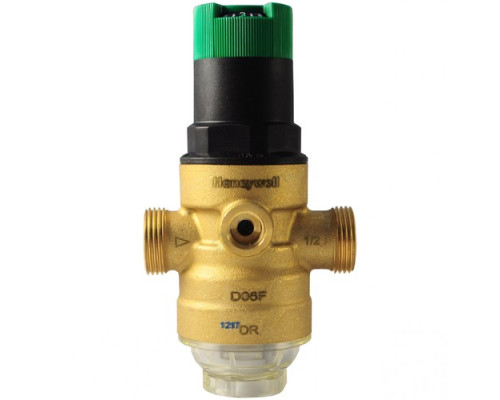 Регулятор давления мембранный латунь D06F х/в Ду 25 Ру16 1" НР/"американка" Рн=1,5 - 6бар с выходом под манометр и шкалой регулирования Honeywell-Braukmann D06F-1A HWLARM009